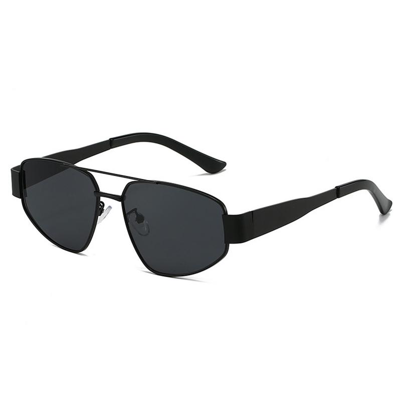 

New Metal Frame Square Sunglasses for Women Men Brand Designer Driving Pilot Male Shades Lens Luxury Small Sun Glasses UV400 As shown чорний