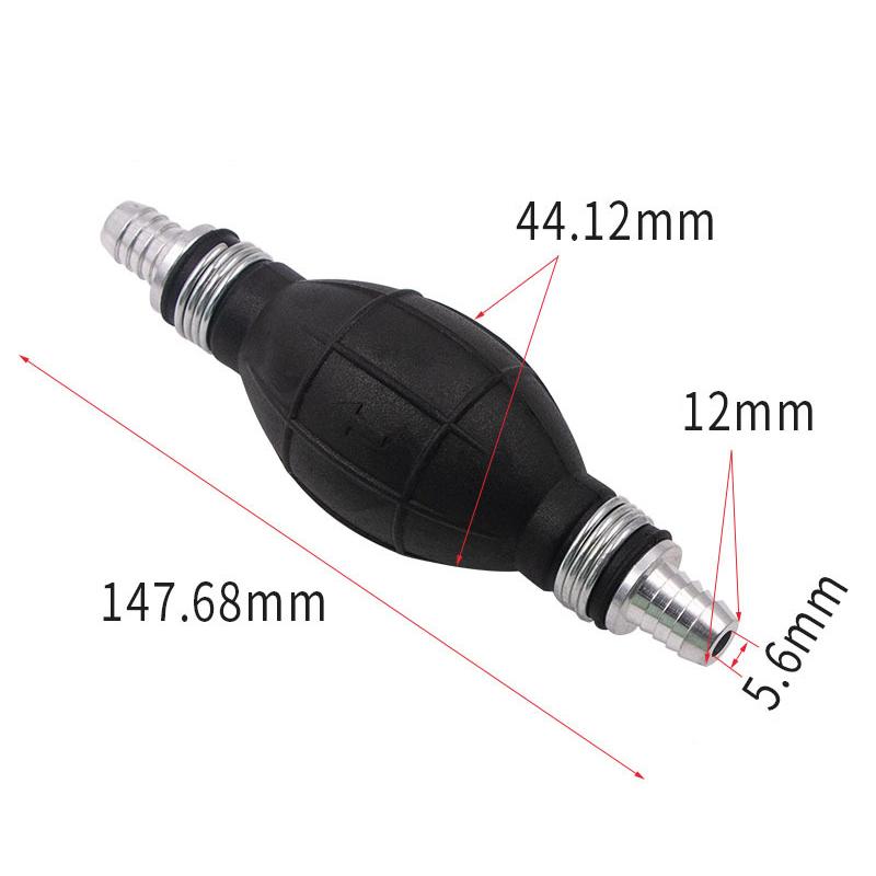 Pompa del Carburante Manuale 6mm 8mm 10mm 12mm Gomma Nera Alluminio Mano Olio Benzina Liquido Pompa di Trasferimento