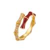 Ankara Red Oil Drop Open Ring, New Chinese-style High-rise Bamboo Ring, New Adjustable Female Index Finger Ring