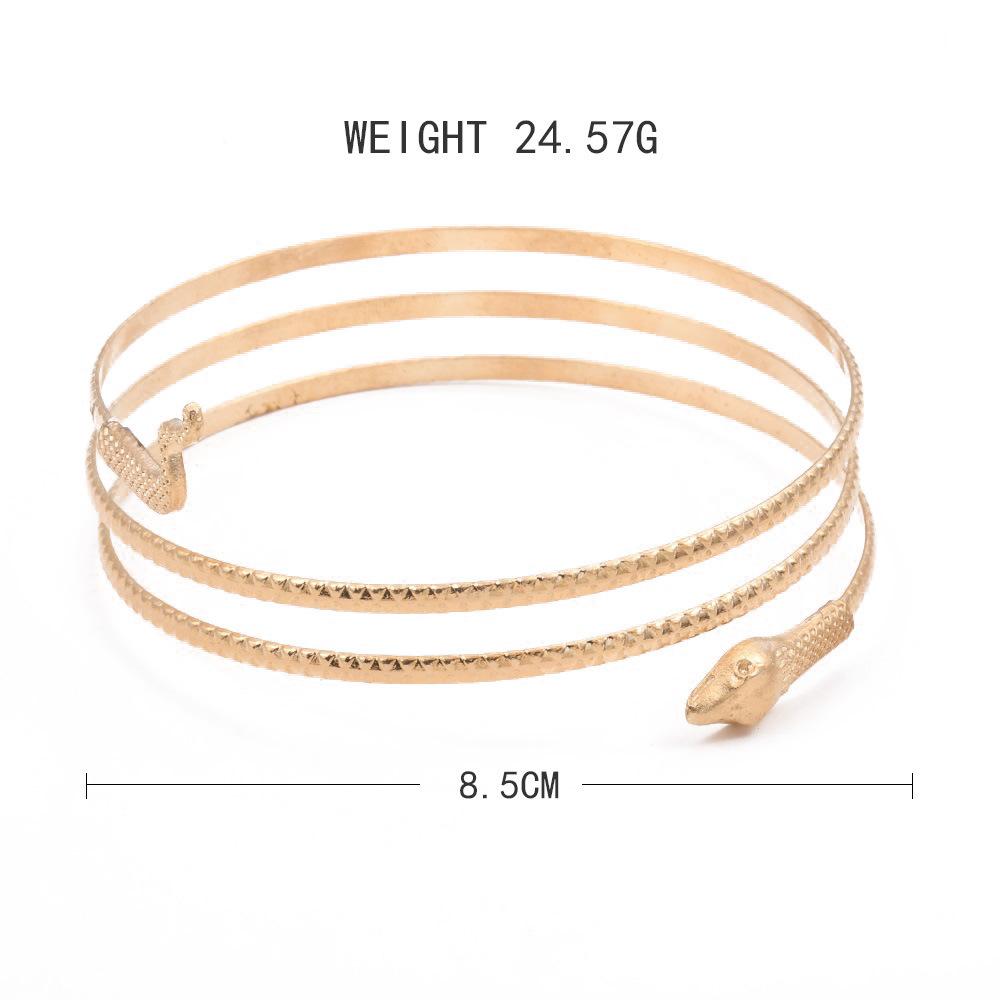 Snake Arm Ring, Personalized Animal Gold Multi-Layer Open Arm Ring