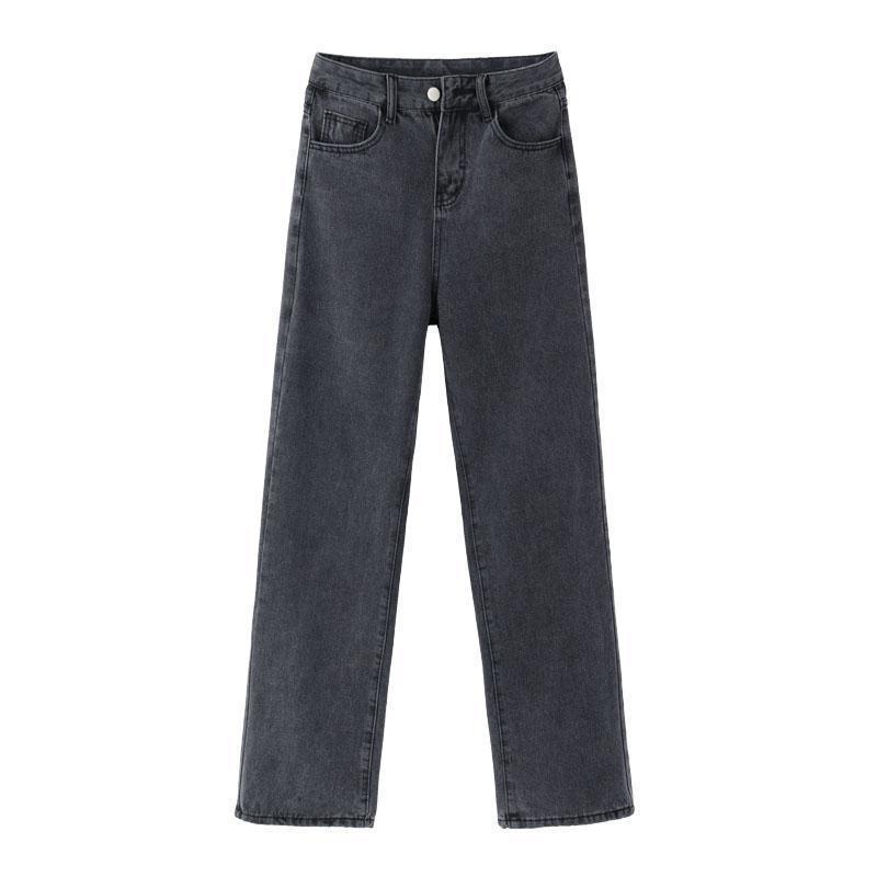 Black Jeans Women's Spring and Autumn New High Waist Loose and Thin Straight Mopping Wide Leg Pants Summer