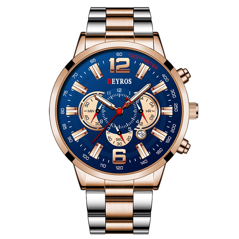 Men'S Watch Fashion Student Calendar Luminous Quartz Movement Watch