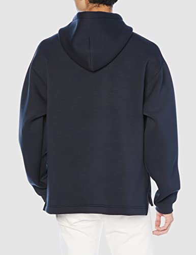 Beams Lights Men's Cardboard Knit Basic Hoodie, Navy, XL