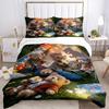 3pcs Anime Teddy Bear Camping Bedding Set - Includes One Quilt Cover and Two Pillowcases (No Core) - Perfect for Bedroom and Guest Room Deco