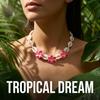 Bohemian Pink Plumeria Braided Necklace for Women Bohemia Sea Shell Hand-woven Choker Necklace Summer Beach Party Jewelry Gift