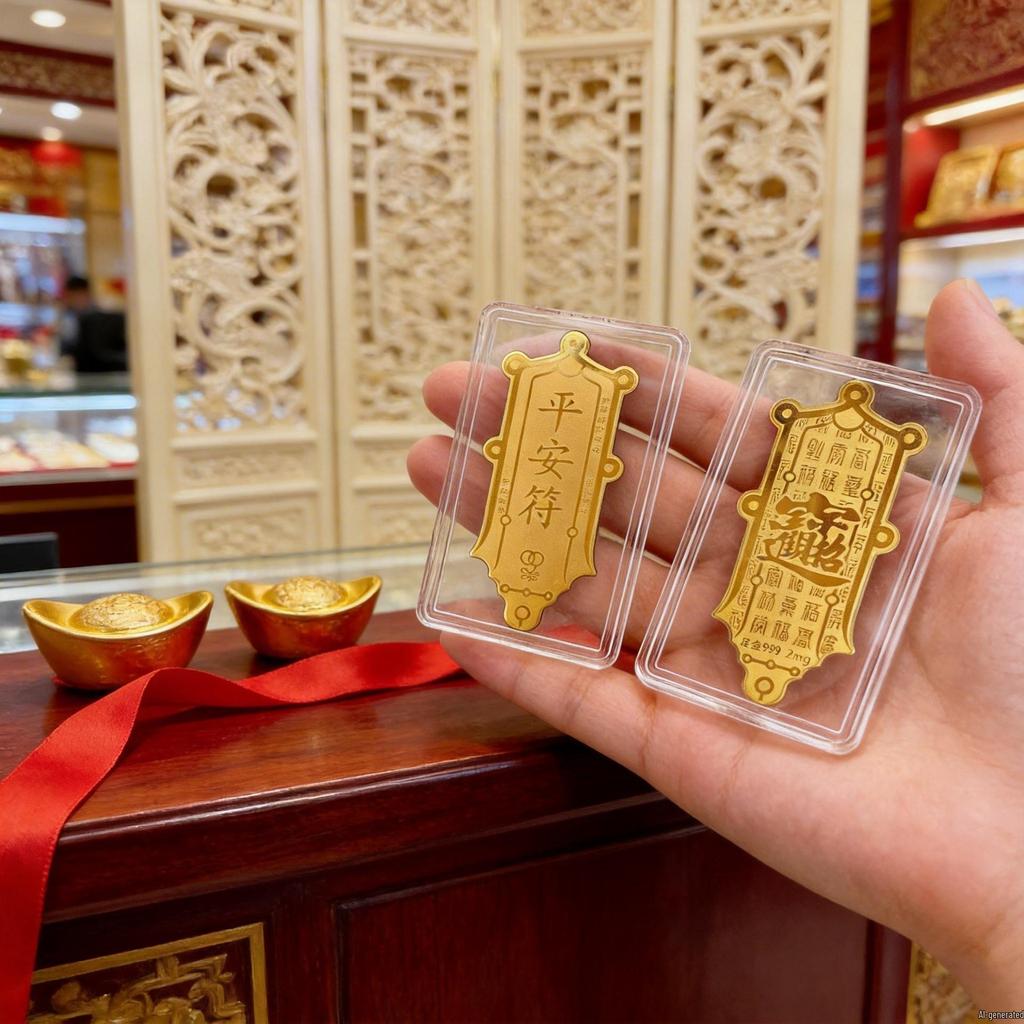 Pure Gold 999 Beckoning Cat Phone Sticker - 2mg Gold Foil with Adhesive Back, Attract Wealth & Luck