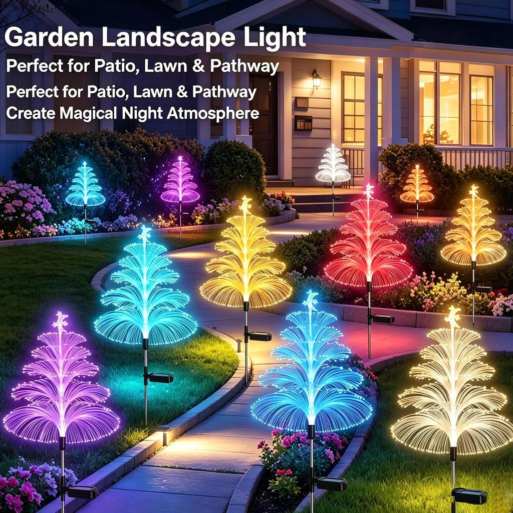 Luce solare da prato a 7 colori Luci per albero di Natale a 5 strati Luci LED per cortile Luci decorative stradali impermeabili