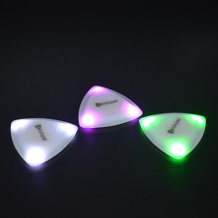 LED Glow Triangle Bass Guitar Picks - Glitter & Tactile Design for Night Play
