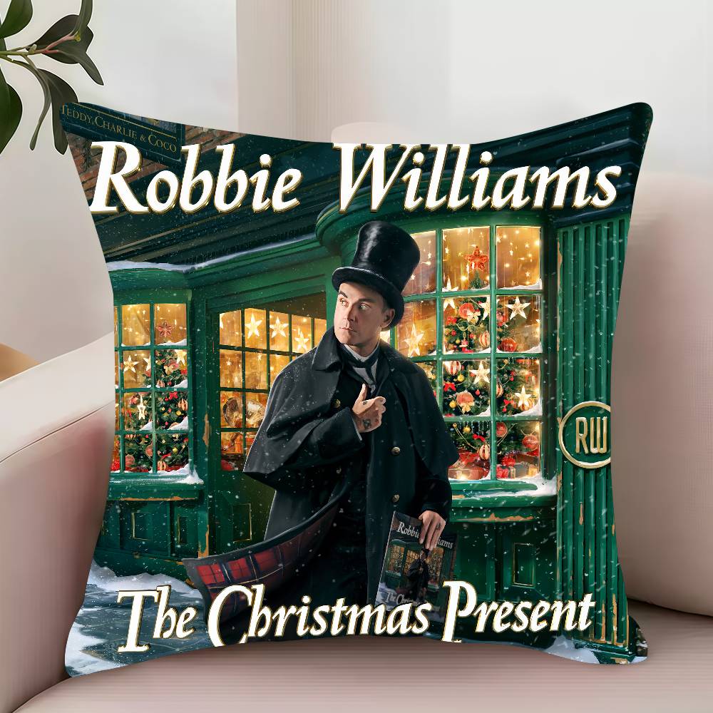 R-Robbie W-Williams Britpop  Pillow Case Decor Protective Covers Comfortable soft for Sofa Living Room Home office 12x12Inch