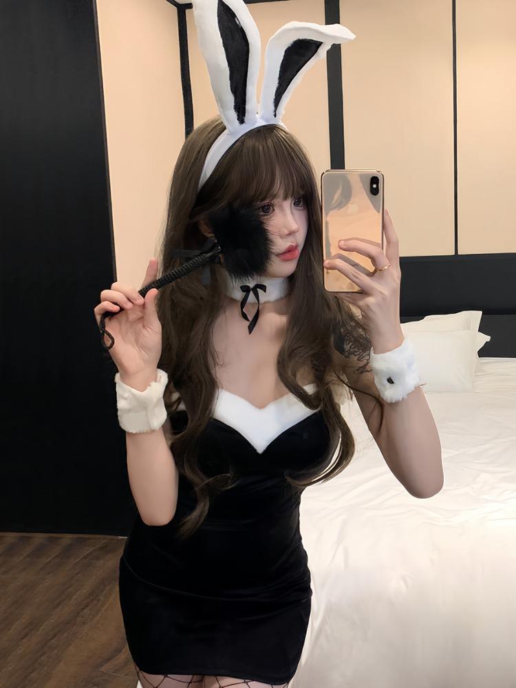 Cute Bunny Girl Uniform Women Sexy Velvet Bodysuit Lingerie Rabbit Cosplay Costume Porn Erotic Anime Suit Role Play Role Play