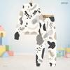 Boys Girls Abstract Printed Hooded Long Sleeve Sweatshirt And Cuffed Pants Two Piece Set