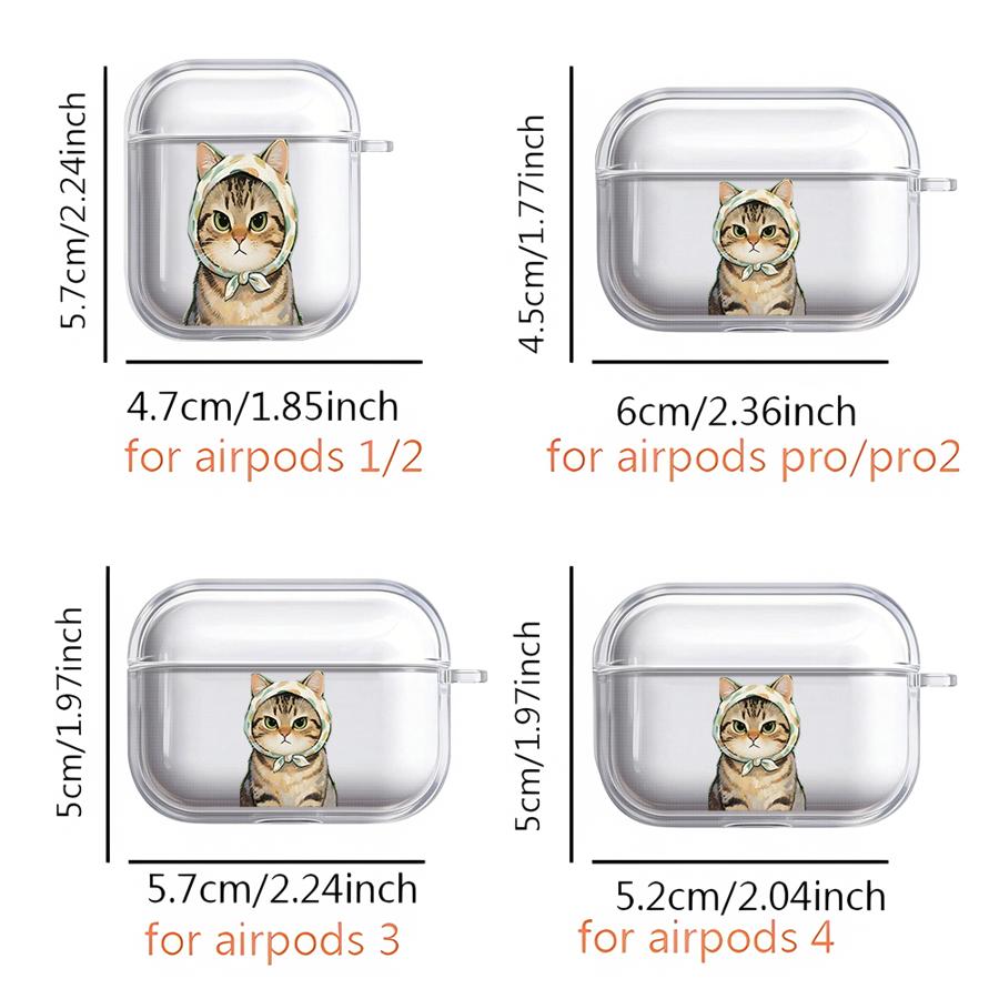 Cartoon Cat Clear Earphone Cases Cover Case For Airpods Pro 2 4 Pro3 Pro2 3 1