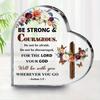 "Be Strong and Courageous" Joshua 1:9 Acrylic Plaque - Religious Encouragement Gift with Cross & Butterfly