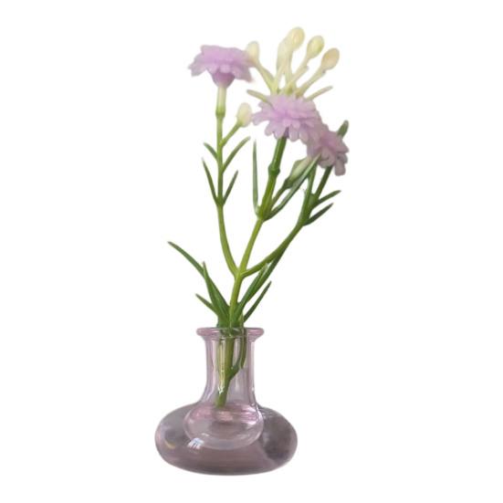 1/8/10Pcs Vertical Greenery Vase Magnetic Mini Clear Glass Propagation Vase with Faux Flowers Dorm Room Plant Decor