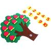 1-10 Number Fruit Tree Cartoon Felt Teaching Aids Free Assemble Color Number Cognitive Tool for School Math Learning School Offi