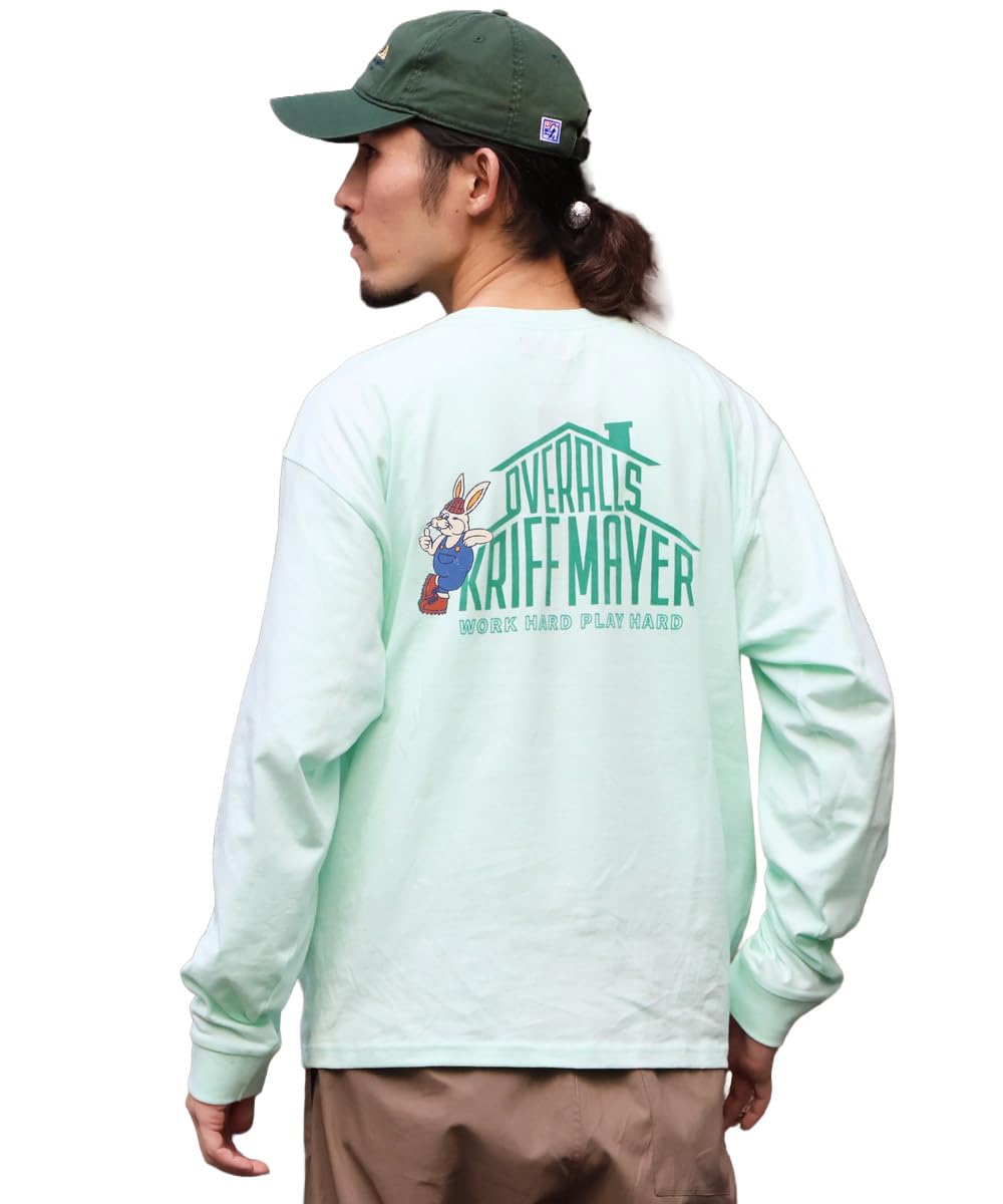 [KRIFF MAYER] Long-Sleeve T-Shirt, Krif Rabbit, Workwear, Men s, X-LARGE, Mint