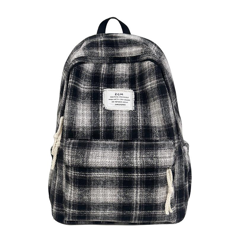 Schoolbag backpack 1011 new retro plaid autumn and winter backpack Japanese girl college student literary and versatile schoolbag