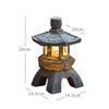 Solar LED Pagoda Lantern for Balcony Garden, Outdoor Statue Light, Japanese Resin Landscape, Decorative Lamp Ornament