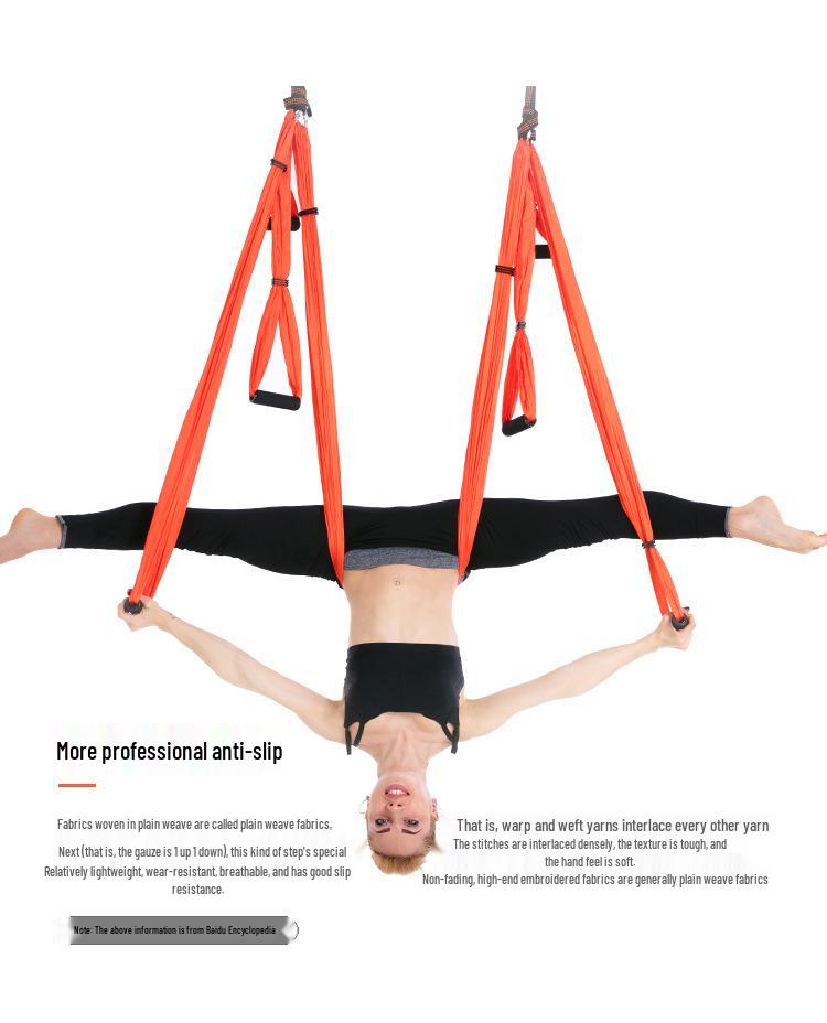 Aerial Yoga Hammock with 6 Handles - Non-Elastic Nylon for Studio Inversion Fitness