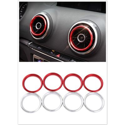 4 Pcs Aluminum Alloy Air Outlet Plug, Instruments, Air Outlet Cover Sticker Decoration Ring sSuitable For A3 S3 2013-2016/Q2