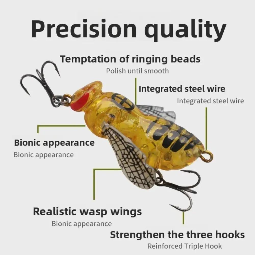 2025 5g Weight Fishing Lures 48mm Size Insect Shape Bionic Swimbaits Floating Design Wobblers Bass Fishing
