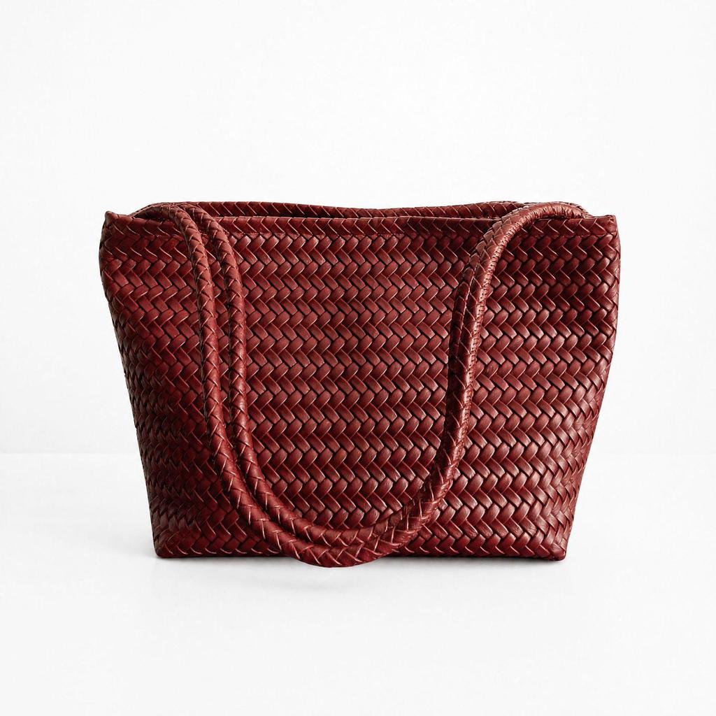 Retro Textured Weaving Handbag: Versatile Single Shoulder Vegetable Basket Bag