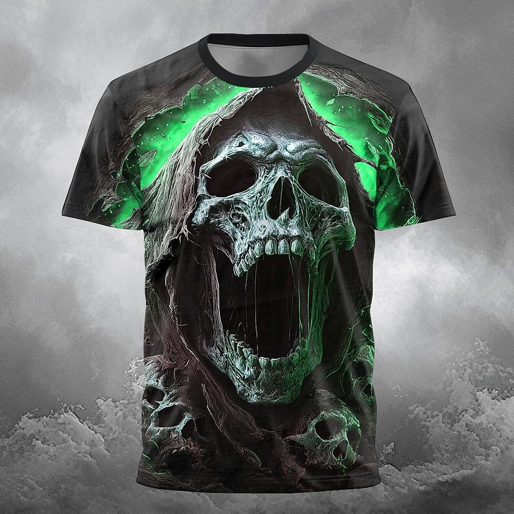 Summer Men's 3D Printed Crew Neck T-Shirt Fashion Versatile Breathable Trend Casual