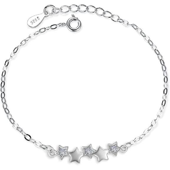 kelistom 925 Sterling Silver Bracelets for Women Teens, Love Heart Charm Chain Bracelet Bangle Fashion Jewelry Gifts