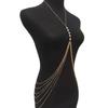 Fringed Pearl Chest Chain for Party Adult Women Shoulder Chain Necklace Eye Catching Body Chain Beach Party Body Jewelry