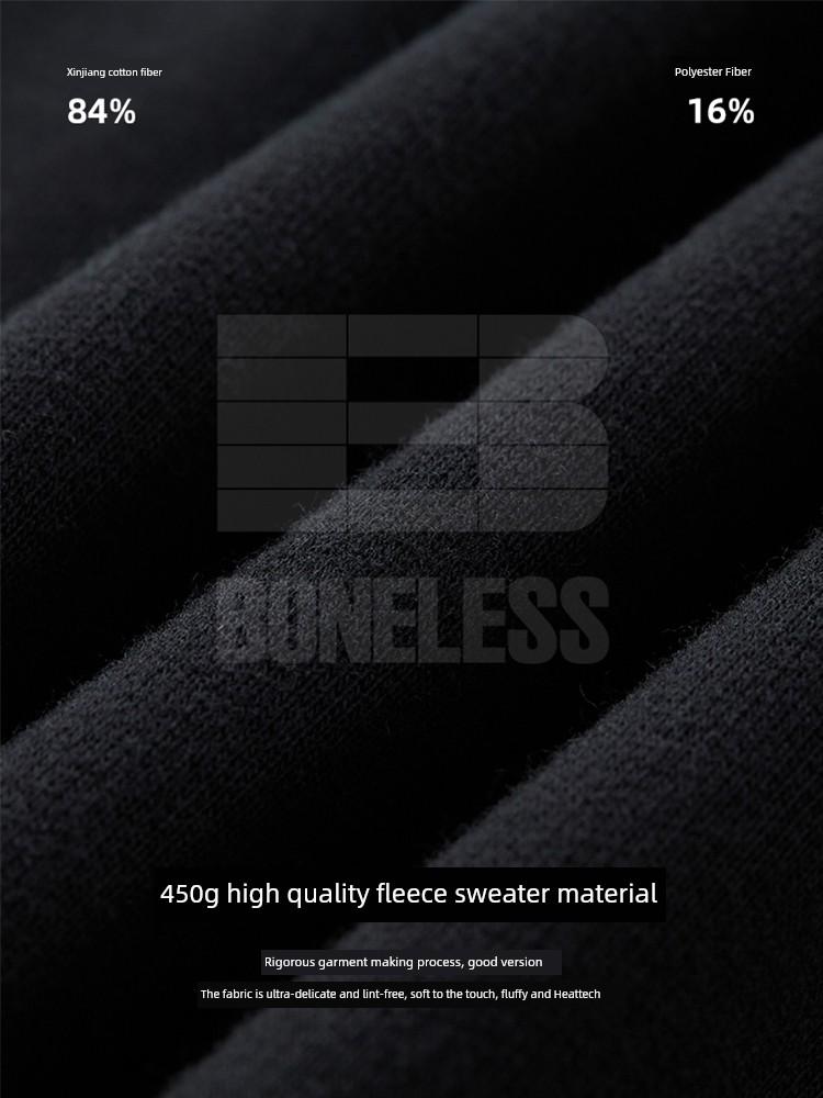 Boneless Arc-Shaped Basic Font Letter Print Heavyweight Sweatshirt American High Street Retro Long-Sleeve Top