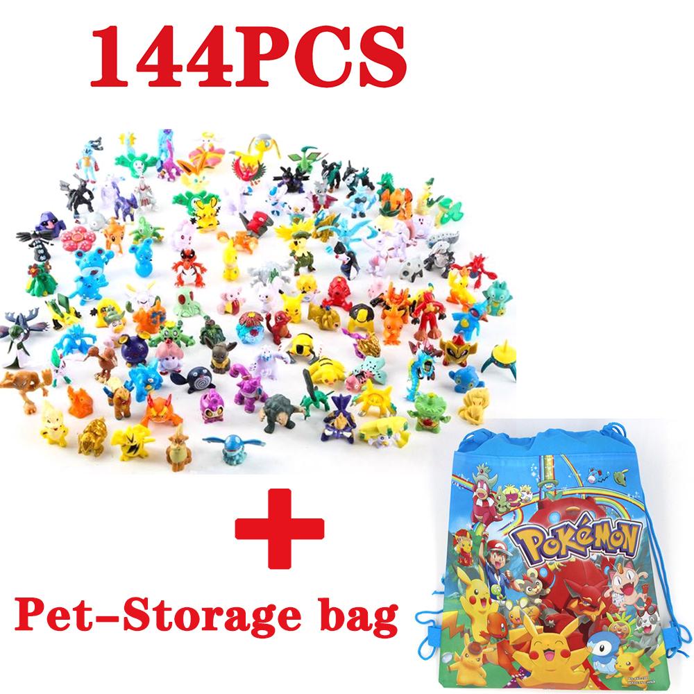 144 Styl Pokémon Figurka Hračky Anime Pikachu Akční Figurka Model Ozdobná Dekorace Sbírej Hračky Navrženo Pro Dětský Vánoční Dárek