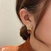 1 Pair Elegant Floral Stud Earrings, Alloy Mixed Color Beige & Brown, Versatile for Casual/Parties/Birthdays/Gifts, for Teenager 15+ Years