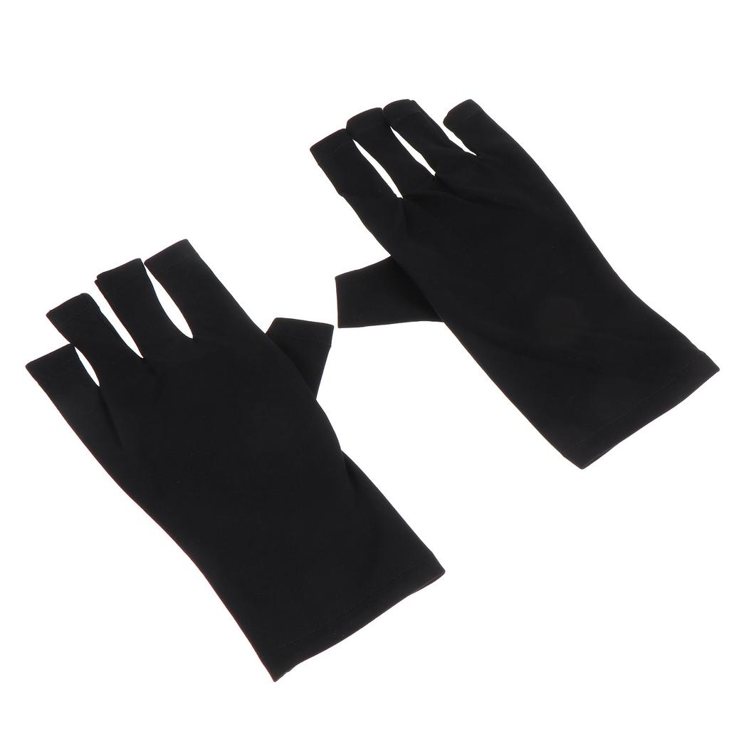 2Pcs Uv Protection Gloves Polyester Breathable Half Finger Gel Manicure Nail Anti Uv Protective Gloves