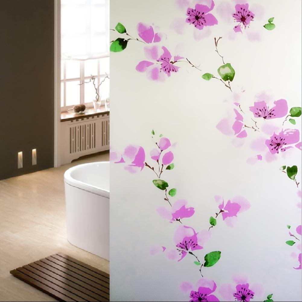 1 Roll with Adhesive Purple Plum Pattern Opaque Window Sticker, Door Wall Decoration! Door Glass Stickers The Art of Decorating!