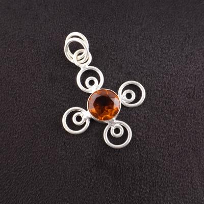 Piatră prețioasă Citrin Argint Sterling 925 Bijuterii Pandantiv Handmade Pentru Ziua Mamei PP-41-4