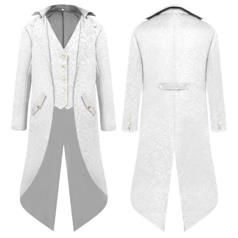 New men's clothing, medieval retro clothing men's medium and long punk retro tuxedo men's