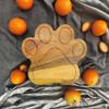 Funny Paw Shaped Wood Cutting Board for Kitchen with Groove, 10.25"L x 11"W Decorative Funny Paw Charcuterie Serving Board