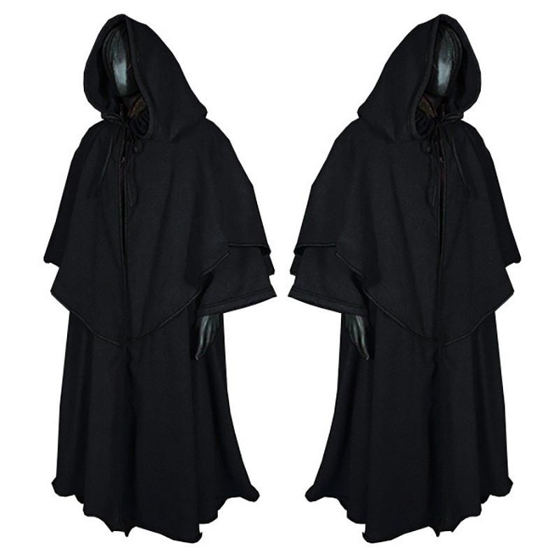 Middle Ages Hooded Robe Cloak Wizard Role Playing Costume For Event Halloween