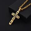 Embossed Single‑Layer Cross Pendant Necklace, Stainless Steel Imperial Chain Fashion Personality Jewelry for Men Women