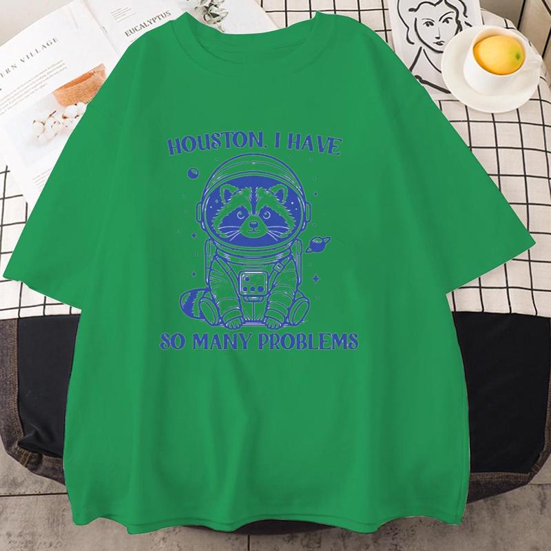 

Новый Хьюстон У меня Так Много Проблем Футболка Забавный Мем Енота Графические Футболки Мусорный Енот Мерч Футболка Мужская Женская Футболка Топы 4XL