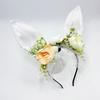 Large Bunnies Ears Hair Hoop Polychrome Flower Hairband Female Anime Headbands for Kids and Teens