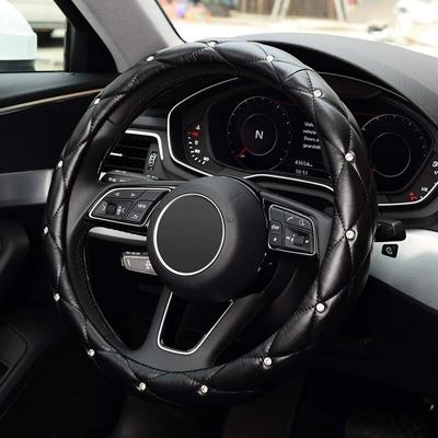 Auto-Strass-Lenkradabdeckung mit funkelndem Kristall-Diamant-Auto-SUV-Lenkradschutz, passend für 14,5-15-Zoll-Fahrzeuge