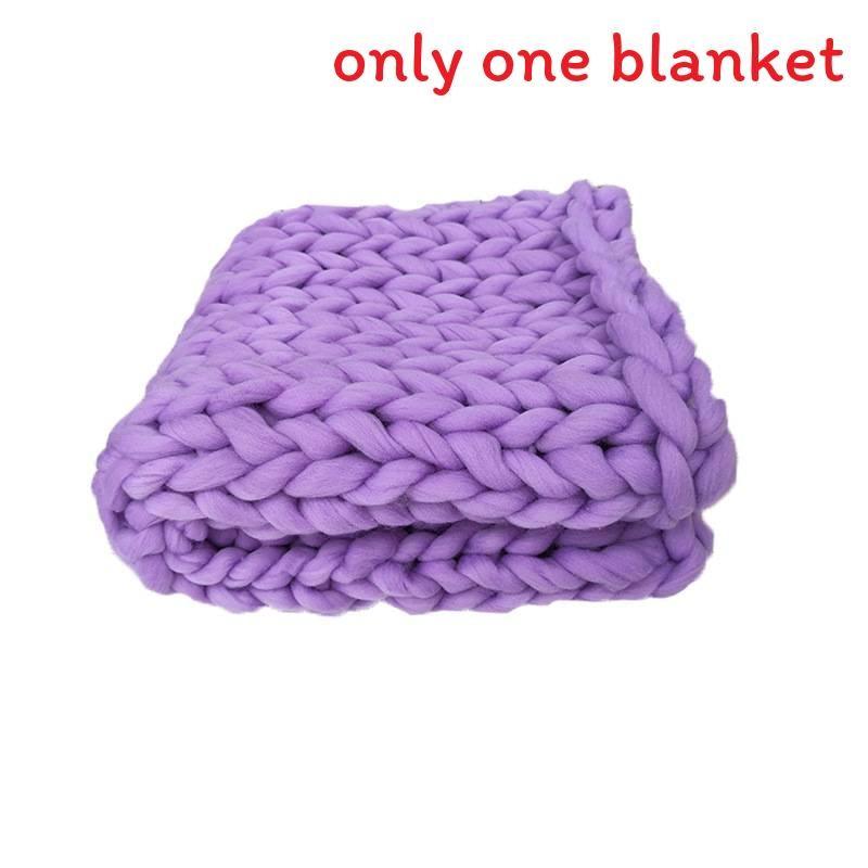 Bearaby Weaving Ultra Coarse Blanket With Solid Color Design For Household Daily