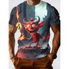 Summer New O-neck Men's T-shirt Little Devil 3D Printed Half Sleeve Breathable Short Sleeve Daily Casual Sports Short Sleeve