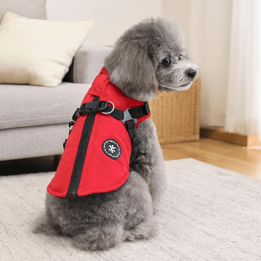 Waterproof Adjustable Dogs Down Clothes Thicken Warm Winter Dog Clothes Windproof with Harness Dog Jacket Outdoor