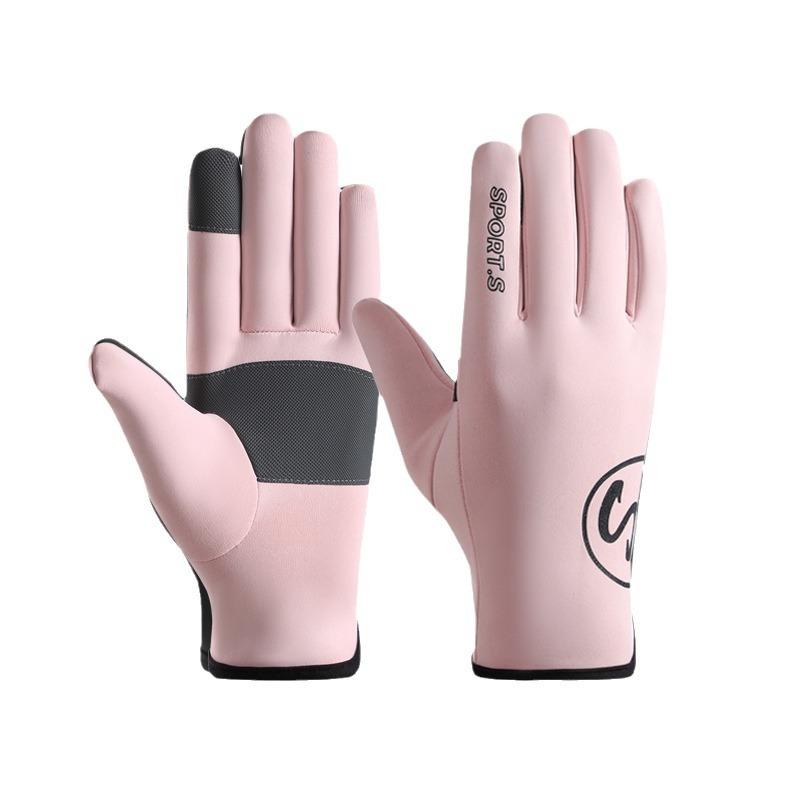 New Outdoor Cycling Gloves for Couples Winter Sports  Windproof  Waterproof Fleece Warm Touch Screen  Warm Fleece