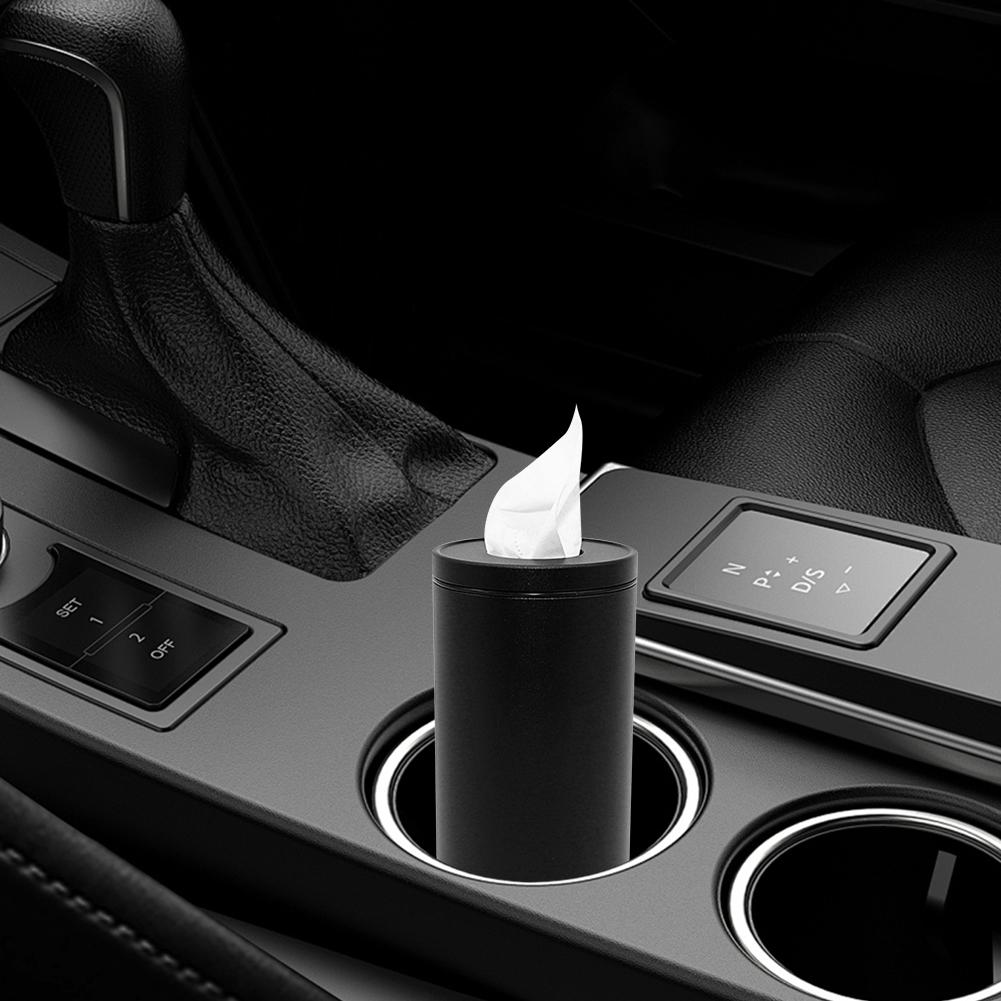 Aluminum Alloy Car Tissue Holder Cylinder Tissue Box Car Tissues Container Car Tissue Tube Car Accessories
