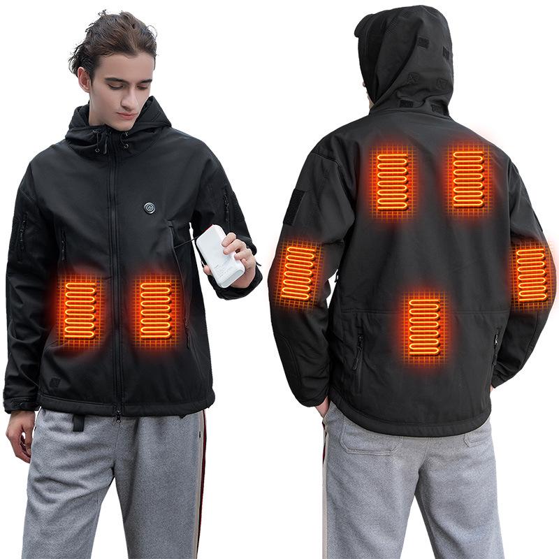 

Большая горнолыжная куртка с подогревом и зарядкой через USB - 7 зон подогрева для использования на открытом воздухе 2XL