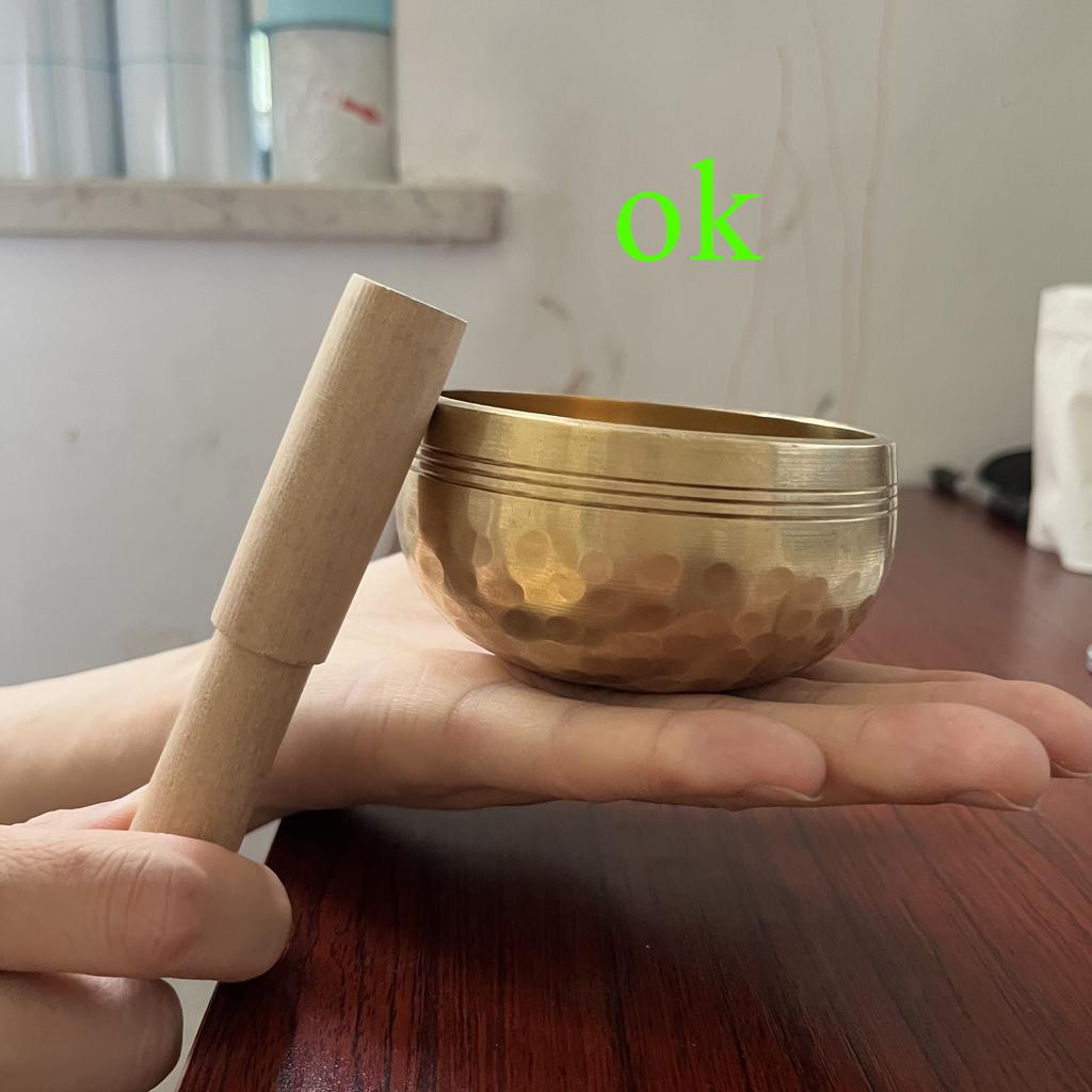 Sanskrit Bowl Yoga Meditation Nepal Handmade Tibet Buddha Handmade Chanting Bowl Brass Chime Music Therapy Tibetan Singing Bowl