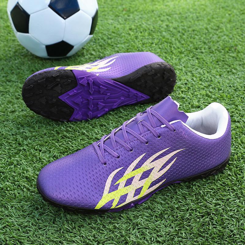 Low-Top Leather Football Training Shoes, Short Spike, Youth Large Size